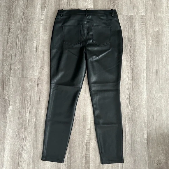 NWT Marc New York Fleece Lined High Waisted Faux Leather Pants Black Size M - Picture 10 of 10